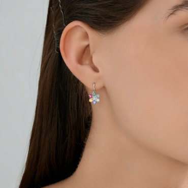 Серьги Diamant D94-120-02274-1_s вес 1.78 г серебро, корунд, фианит купить,NaN