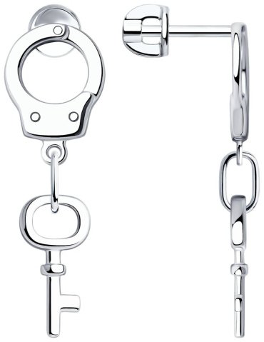 Серьги SOKOLOV 94024085 вес 3.49 г серебро, без вставок купить,13851