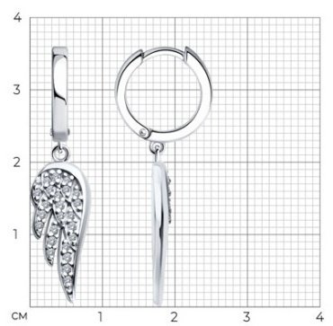 Серьги SOKOLOV 94026614 вес 4 г серебро, фианит купить,NaN