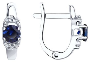 Серьги SOKOLOV 88020006 вес 1.84 г серебро, фианит, корунд купить,11708