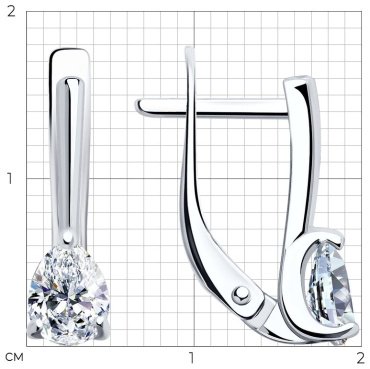 Серьги SOKOLOV 94025943 вес 1.71 г серебро, фианит купить,10829
