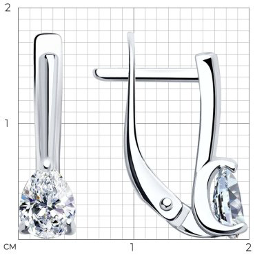 Серьги SOKOLOV 94025943 вес 1.71 г серебро, фианит купить,10829