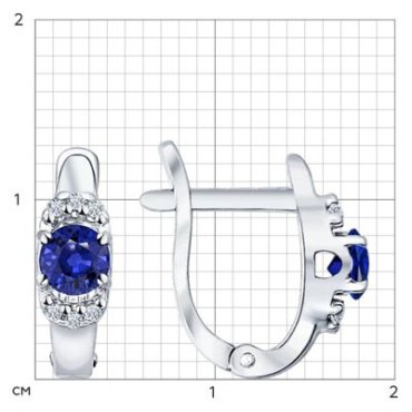 Серьги SOKOLOV 88020006 вес 1.84 г серебро, фианит, корунд купить,11708