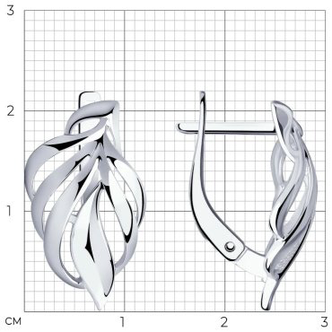 Серьги Diamant 94-120-00872-1 вес 3.33 г серебро, без вставок купить,20520