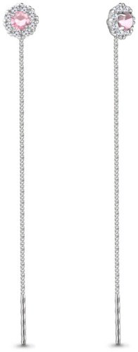 Серьги AQUAMARINE 41024B.5 вес 1.46 г серебро, фианит купить,28523