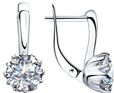 Серьги Diamant 94-120-01218-1_3,52 вес 3.52 г серебро, фианит купить,20520