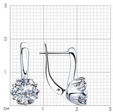 Серьги Diamant 94-120-01218-1_3,52 вес 3.52 г серебро, фианит купить,20520