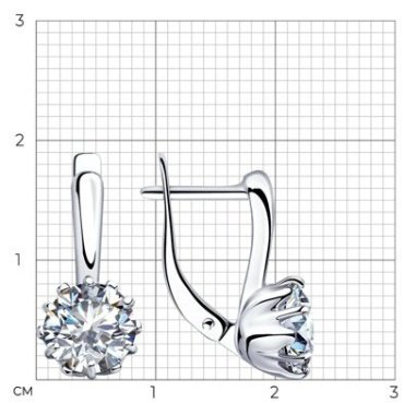 Серьги Diamant 94-120-01218-1_3,52 вес 3.52 г серебро, фианит купить,20520