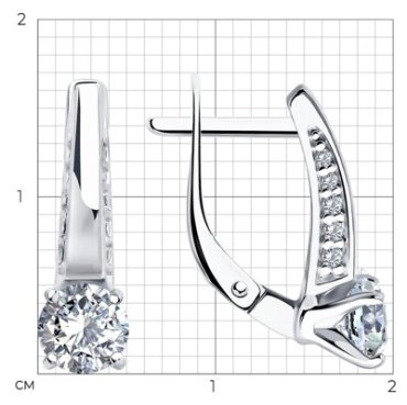 Серьги Diamant 94-120-02129-1 вес 2.64 г серебро, фианит купить,NaN