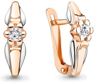 Серьги AQUAMARINE 48937А вес 2.2 г серебро, фианит купить,28523