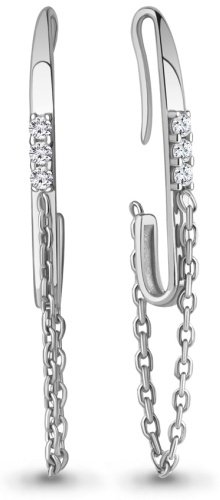 Серьги AQUAMARINE 49763А вес 2.14 г серебро, фианит купить,19115