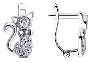 Серьги Diamant 94-120-01061-1 вес 2.05 г серебро, фианит купить,NaN