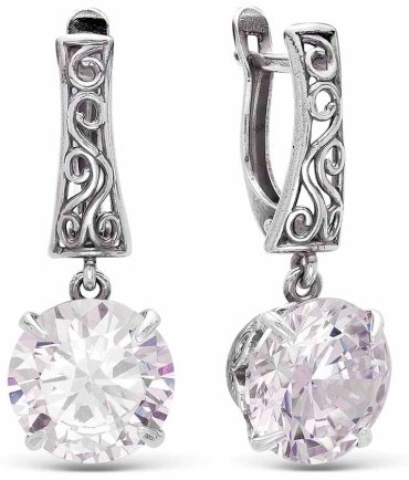 Серьги Красная пресня 3387798 вес 8.7 г серебро, фианит купить,32714