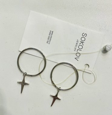 Серьги SOKOLOV 94024825 вес 2 г серебро, фианит купить,19494
