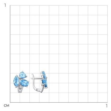Серьги SOKOLOV 92021024 вес 3.1 г серебро, фианит, топаз купить,30268