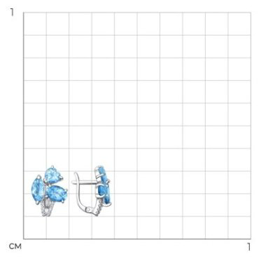 Серьги SOKOLOV 92021024 вес 3.1 г серебро, фианит, топаз купить,30268