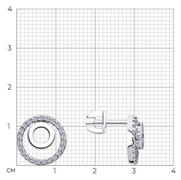 Пусеты SOKOLOV 94025977 вес 2.32 г серебро, фианит купить,10157