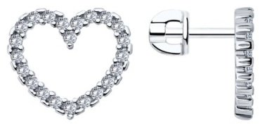 Серьги SOKOLOV 94026760 вес 2.74 г серебро, фианит купить,NaN