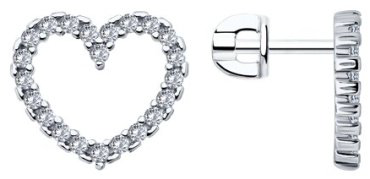 Серьги SOKOLOV 94026760 вес 2.74 г серебро, фианит купить,NaN