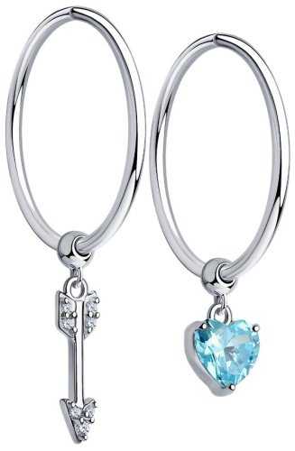 Серьги SOKOLOV 94025659 вес 2.26 г серебро, фианит купить,14539