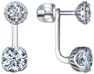 Серьги SOKOLOV 94021439 вес 3.85 г серебро, фианит купить,23496