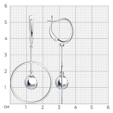 Серьги Diamant 94-121-01480-1 вес 4.51 г серебро, без вставок купить,21650