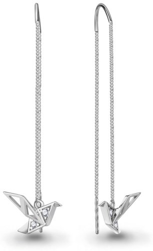 Серьги-цепочки AQUAMARINE 49442А.5 вес 2.14 г серебро, фианит купить,20777