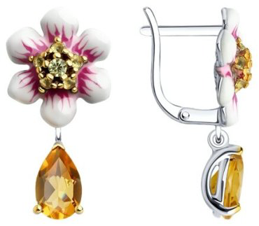 Серьги SOKOLOV 92022951 вес 4.2 г серебро, фианит купить,29825