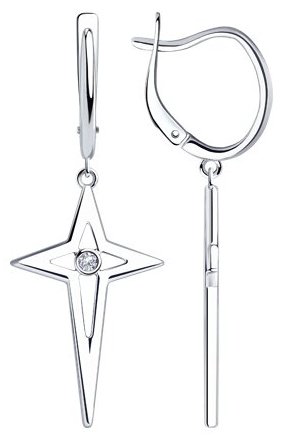 Серьги SOKOLOV 94024810 вес 3.6 г серебро, фианит купить,25650