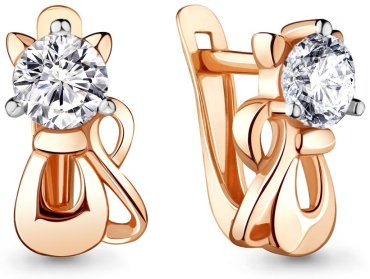 Серьги AQUAMARINE 48010А вес 2.6 г серебро, фианит купить,22439