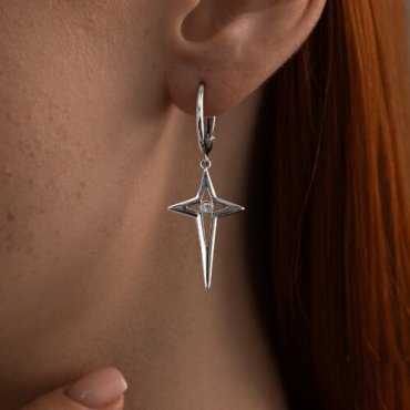 Серьги SOKOLOV 94024810 вес 3.6 г серебро, фианит купить,25650