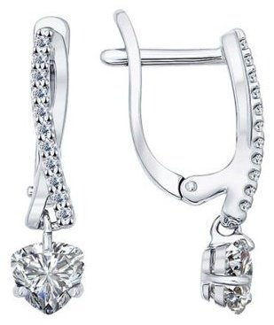 Серьги SOKOLOV 94021948 вес 2.19 г серебро, фианит купить,15006