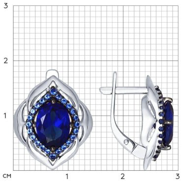 Серьги SOKOLOV 88020036 вес 3.89 г серебро, фианит, корунд купить,28870