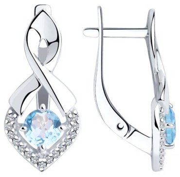 Серьги Diamant 94-320-00380-1 вес 3.5 г серебро, фианит купить,24883