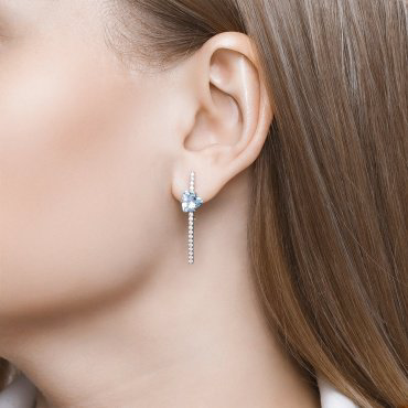 Серьги SOKOLOV 92022198 вес 3.65 г серебро, фианит, топаз купить,26617