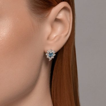 Серьги SOKOLOV 92022984 вес 3.6 г серебро, фианит, топаз купить,23547