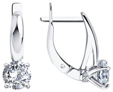 Серьги Diamant 94-120-02133-1 вес 2.65 г серебро, фианит купить,18468