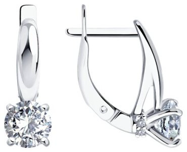 Серьги Diamant 94-120-02133-1 вес 2.65 г серебро, фианит купить,18468