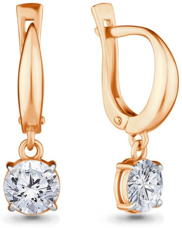 Серьги AQUAMARINE 420781.5 вес 2.9 г серебро, фианит купить,36936