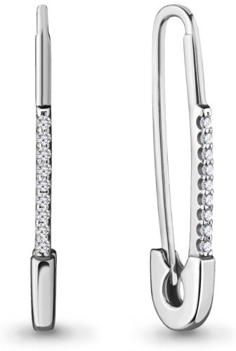 Серьги AQUAMARINE 48104А вес 2.72 г серебро, фианит купить,25625