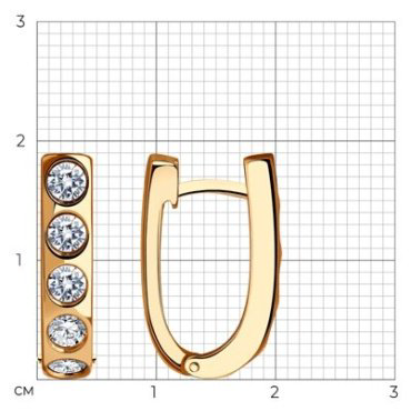 Серьги Diamant 93-120-01581-1 вес 5.09 г серебро, фианит купить,16966