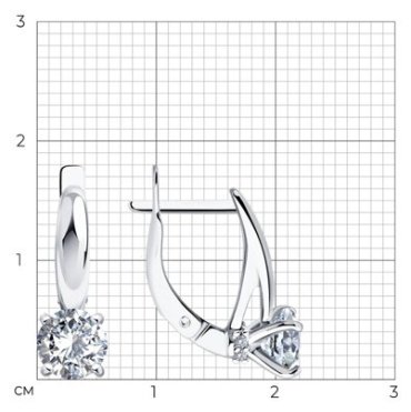 Серьги Diamant 94-120-02133-1 вес 2.65 г серебро, фианит купить,18468