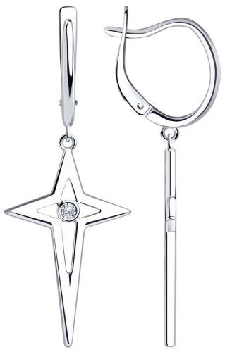 Серьги SOKOLOV 94024810 вес 3.6 г серебро, фианит купить,25650