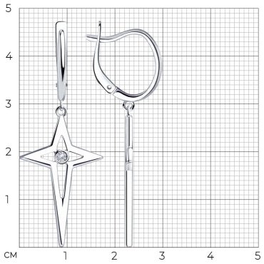Серьги SOKOLOV 94024810 вес 3.6 г серебро, фианит купить,25650