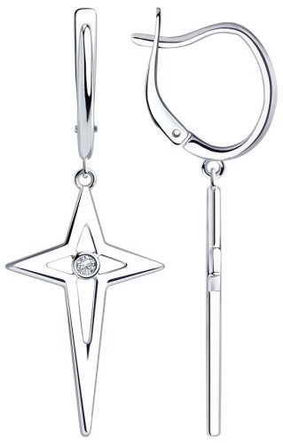 Серьги SOKOLOV 94024810-sk23 вес 3.76 г серебро, фианит купить,22902
