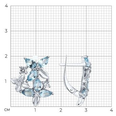 Серьги Diamant 94-320-02061-1 вес 3.77 г серебро, фианит купить,33988