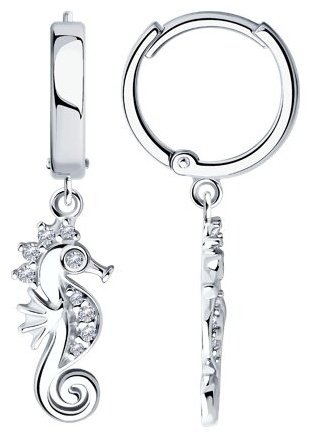 Серьги SOKOLOV 94025720 вес 2.98 г серебро, фианит купить,17027