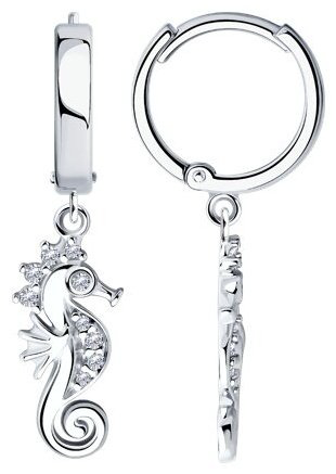 Серьги SOKOLOV 94025720 вес 2.98 г серебро, фианит купить,17027