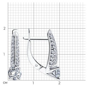 Серьги Diamant 94-120-02130-1 вес 2.74 г серебро, фианит купить,NaN
