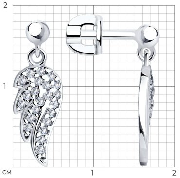 Серьги SOKOLOV 94025757 вес 2.2 г серебро, фианит купить,19360